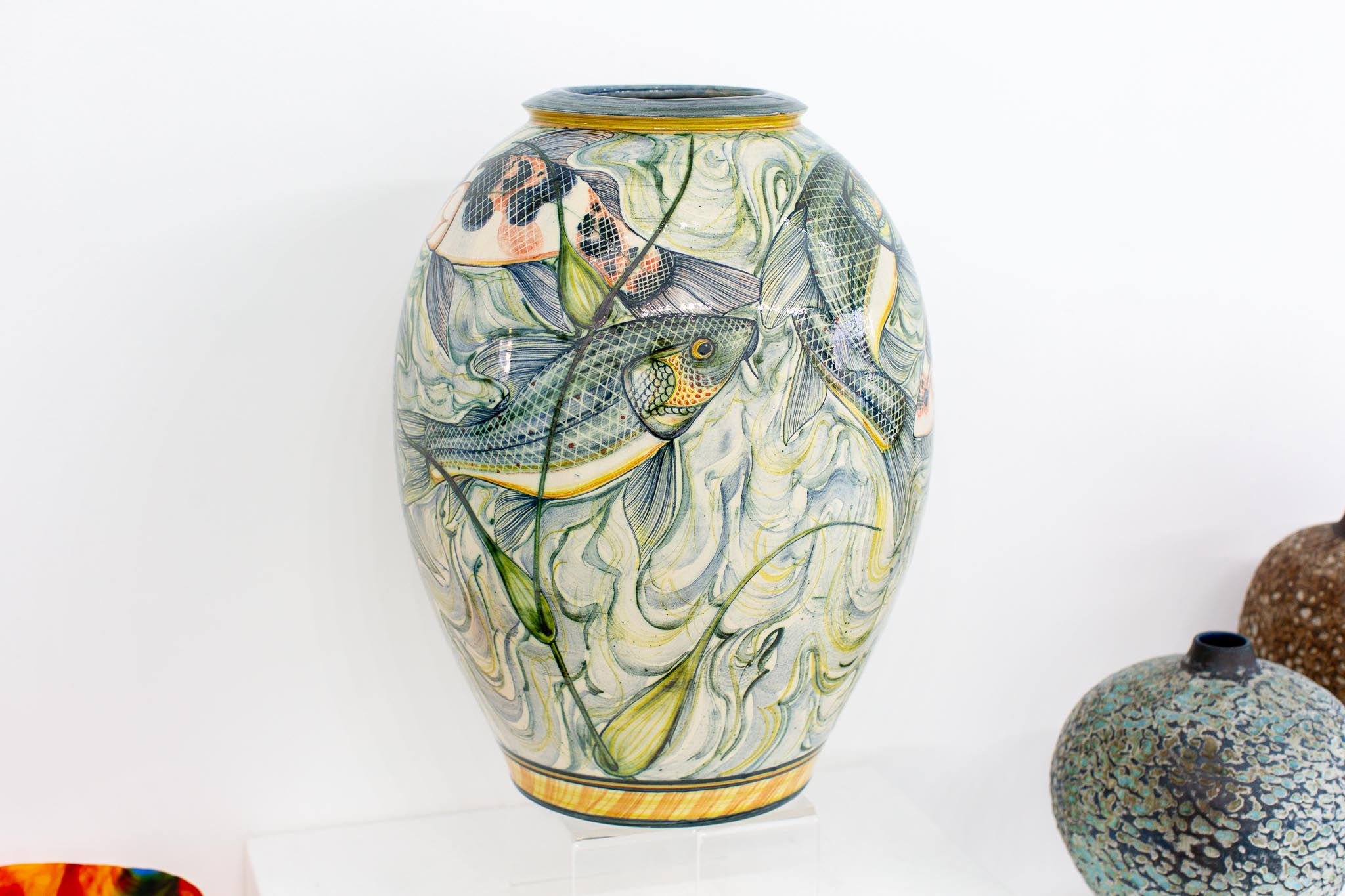 Large Earthenware Koi Jar