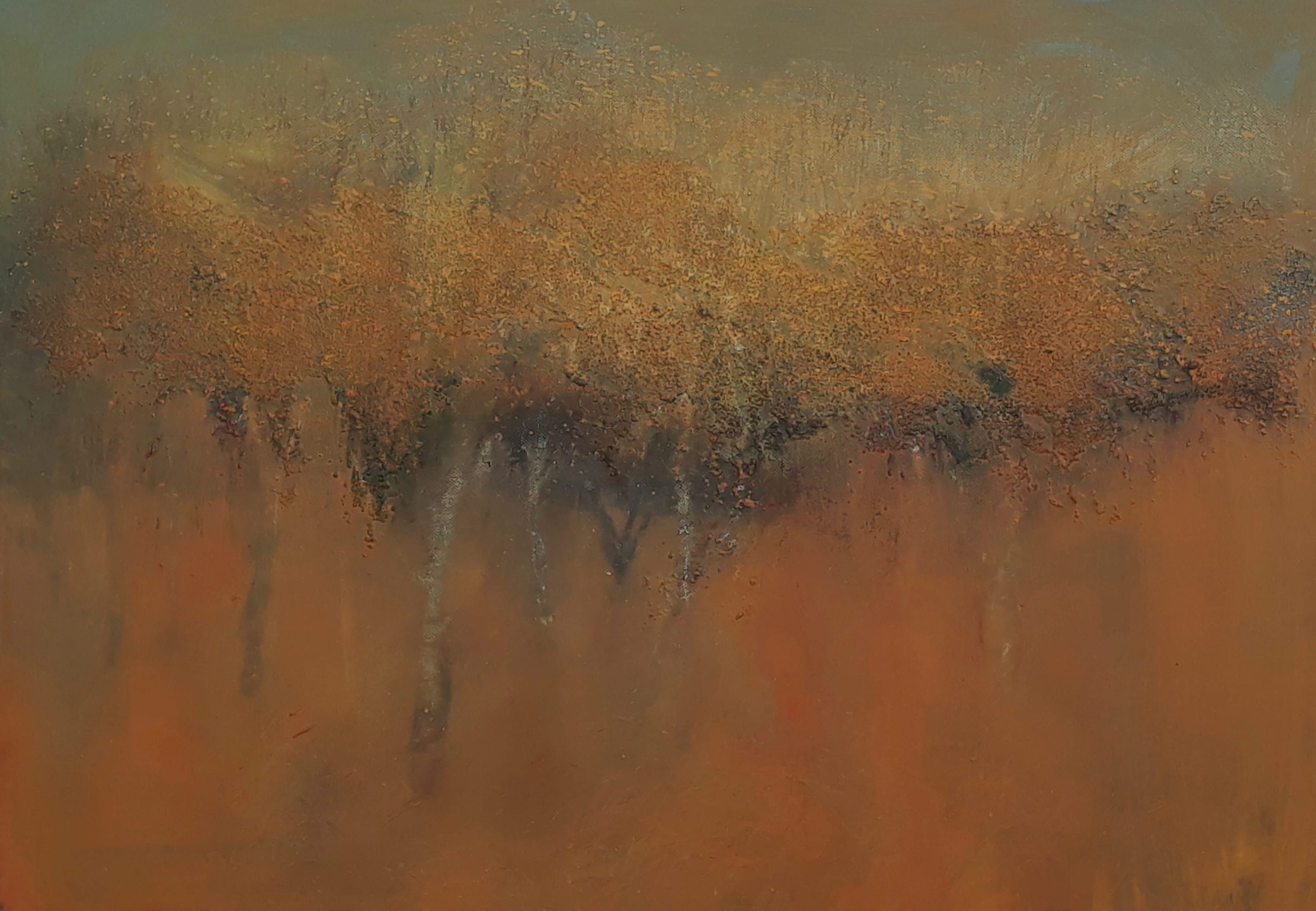 Through Birches At Dusk