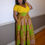 Thumbnail: Lime green and red print Ankara maxi skirt sz 18