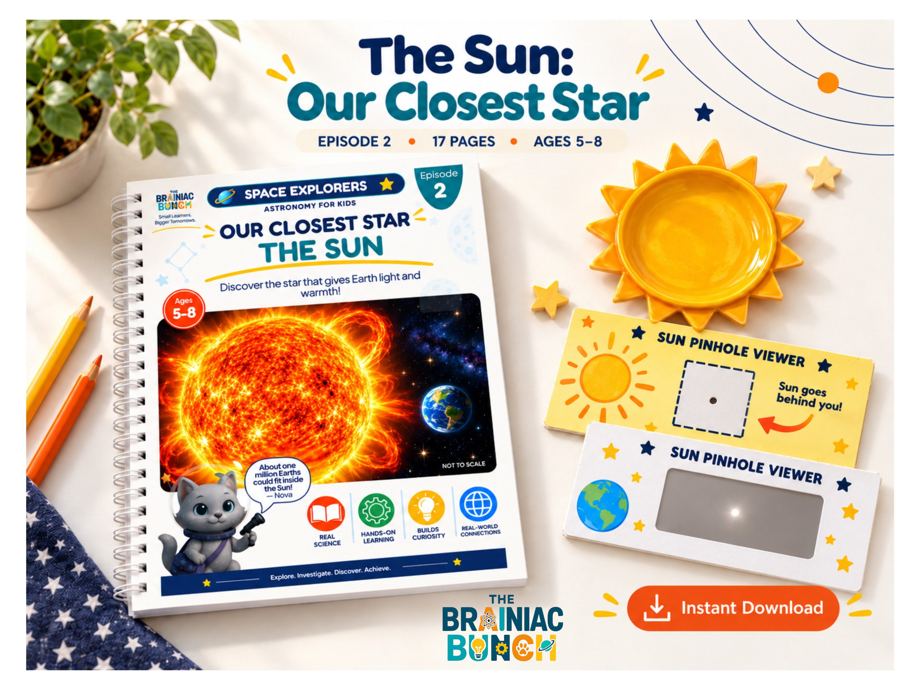 The Sun: Our Closest Star – printable astronomy pack for kids ages 5-8 by The Brainiac Bunch