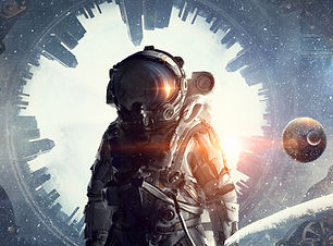 Astronaut with Surreal Background