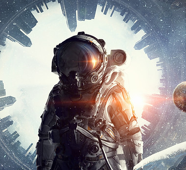 Astronaut with Surreal Background