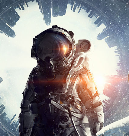 Astronaut with Surreal Background