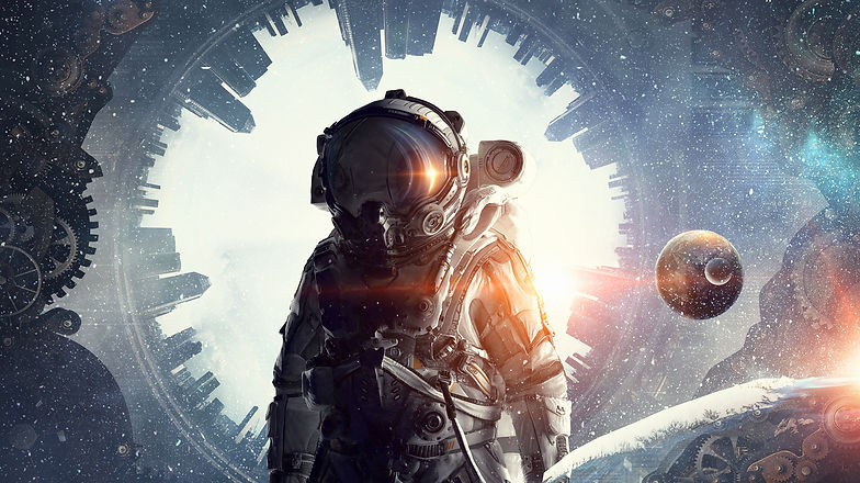 Astronauta en un fondo surreal