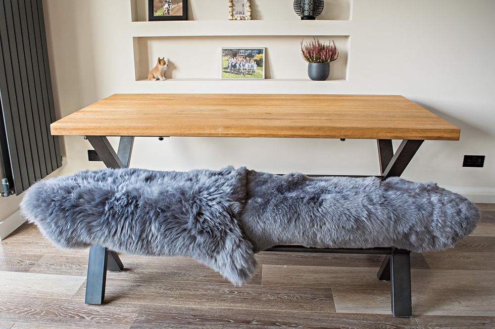 Thumbnail: grey sheepskin rug natural