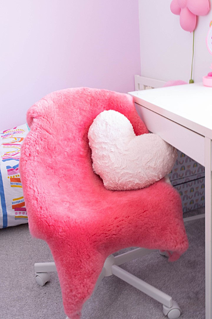 Thumbnail: British Pink Sheepskin Rug Genuine Hide Skin Soft Silky short-haired