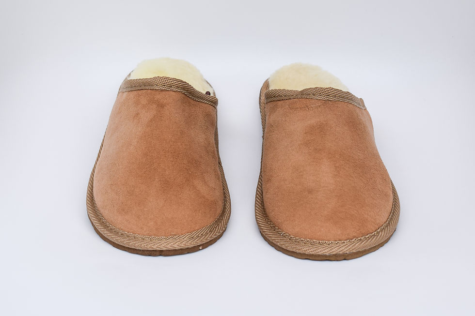 Thumbnail: Men's Women's Genuine Sheepskin Slippers Fur Hand Crafted HARD SOLE