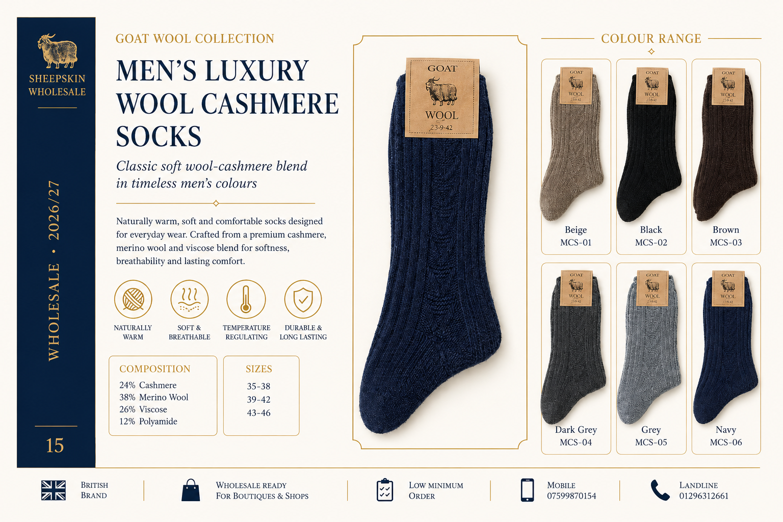 Men’s Luxury Wool Cashmere Socks