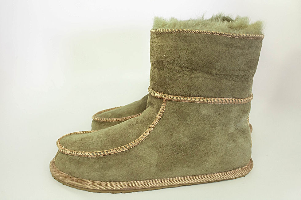Thumbnail: Men's Women's Genuine Sheepskin Slippers/Boots Option High/Low Calf 100% Natural