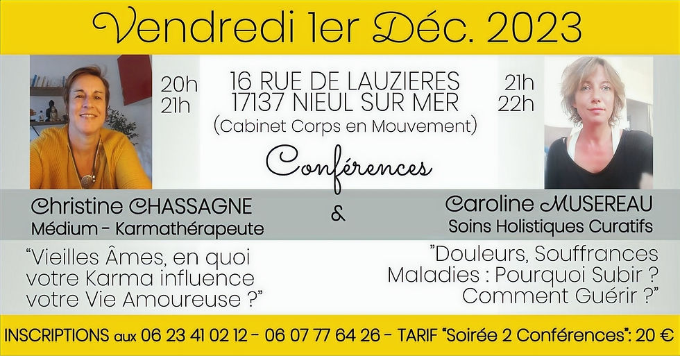 Prochaine conférence le vendredi 01 décembre 2023