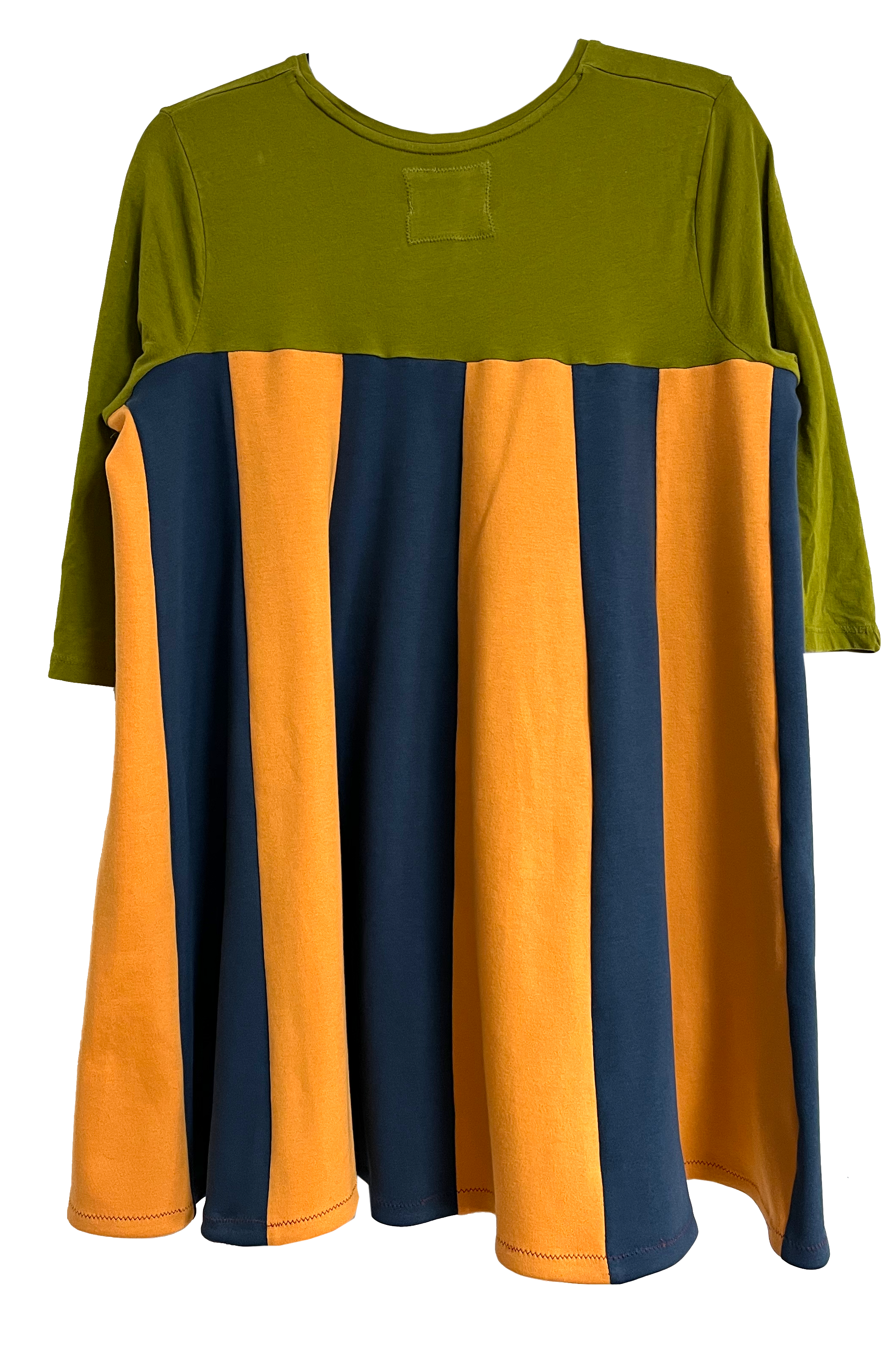 striped patchwork tent dress