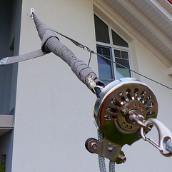 manuell rollbares Sonnensegel, aufgerollt