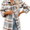 Pikkukuva: Beaully Women's Flannel Plaid Shacket Long Sleeve Button Down Shirts Jacket Coa