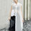 Pikkukuva: EAM Women White Mesh Irreuglar Perspective Big Size Blouse New Lapel Sleeveless