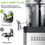 الصورة المصغرة: AMZCHEF Cold Press Juicer, Juicer Machines - 5.2" Large Feed Chute for Whole Fr