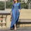 Pikkukuva: 2023 Autumn Elegant Women's Denim Dress Long Sleeve Buttons Shirt Long Dress Fe