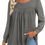 Pikkukuva: Womens 2024 Casual Tunic Tops Fall Long Sleeve Blouse Warm Pleated Flowy Crewne