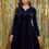 Miniaturebillede: Elegant Velvet Button-Up Dress for Women - Long Sleeve, Lapel Collar, A-Line Fi