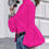 Thumbnail: Urban Solid Color Stand Collar Puff Sleeve Fitted Women'S Shirt