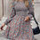 Pikkukuva: KIRUNDO Womens Fall Dresses Casual Long Sleeve Floral Dress Crewneck Smocked Hi