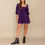 Pikkukuva: EXLURA Womens Square Neck Dress Long Puff Sleeve A-Line Casual Short Mini Dress