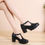 Pikkukuva: DADAWEN Women's Classic T-Strap Platform Mid-Heel Square Toe Oxfords Dress Shoes