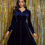 Miniaturebillede: Elegant Velvet Button-Up Dress for Women - Long Sleeve, Lapel Collar, A-Line Fi