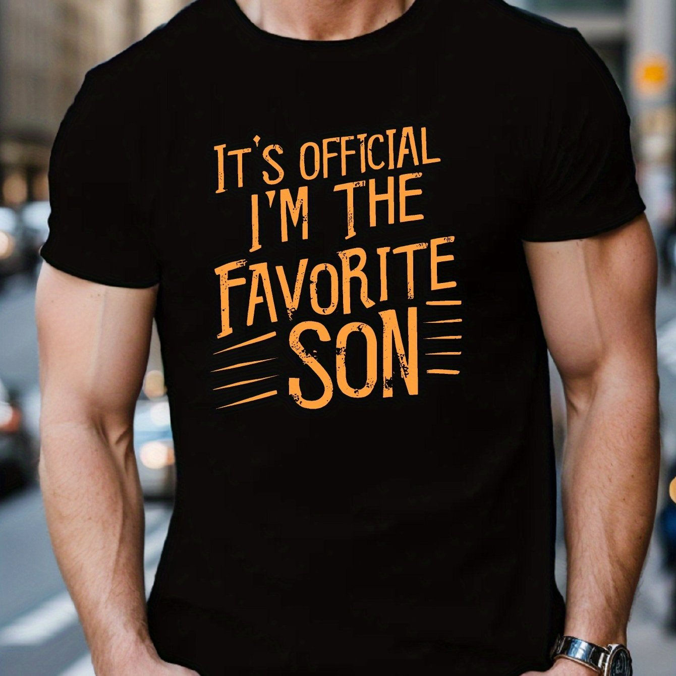 I'm The Favorite Son Print Tee Shirt, Tees For Men, Casual Short Sleeve T-shirt
