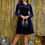 Miniaturebillede: Elegant Velvet Button-Up Dress for Women - Long Sleeve, Lapel Collar, A-Line Fi