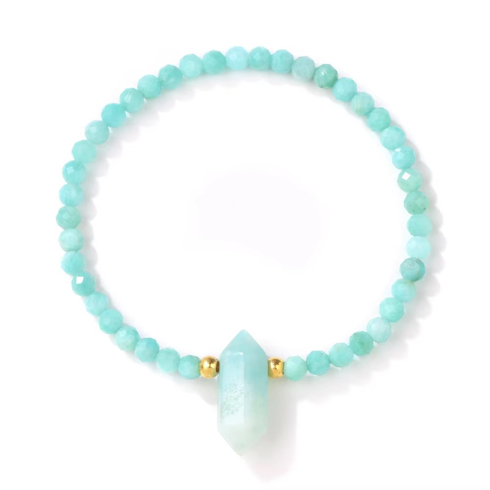 Obelisk Bead Bracelet - Turquoise Quartz