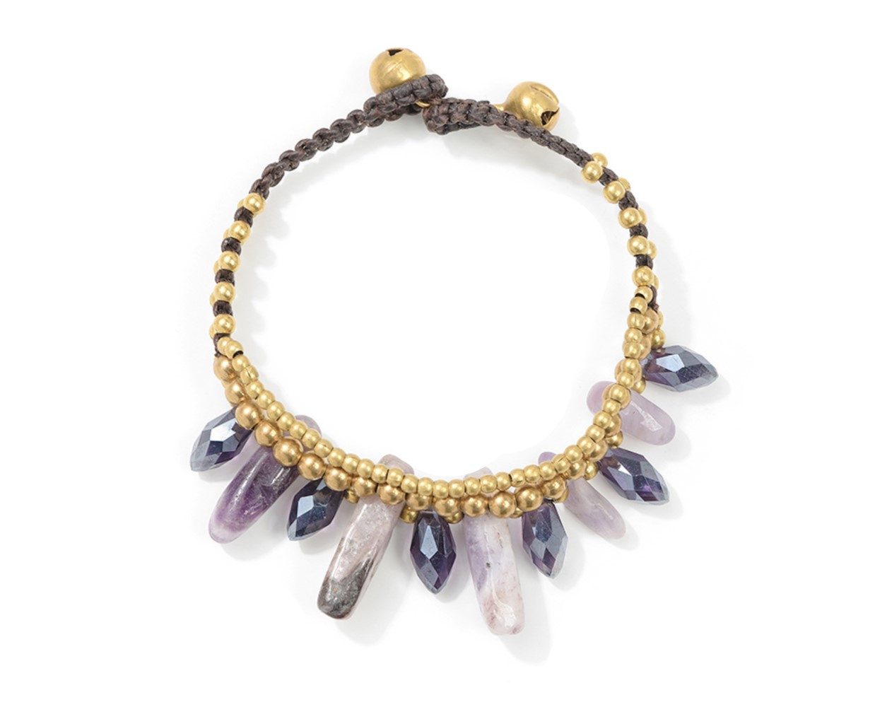 Organic Purple Quartz Beaded Bracelet