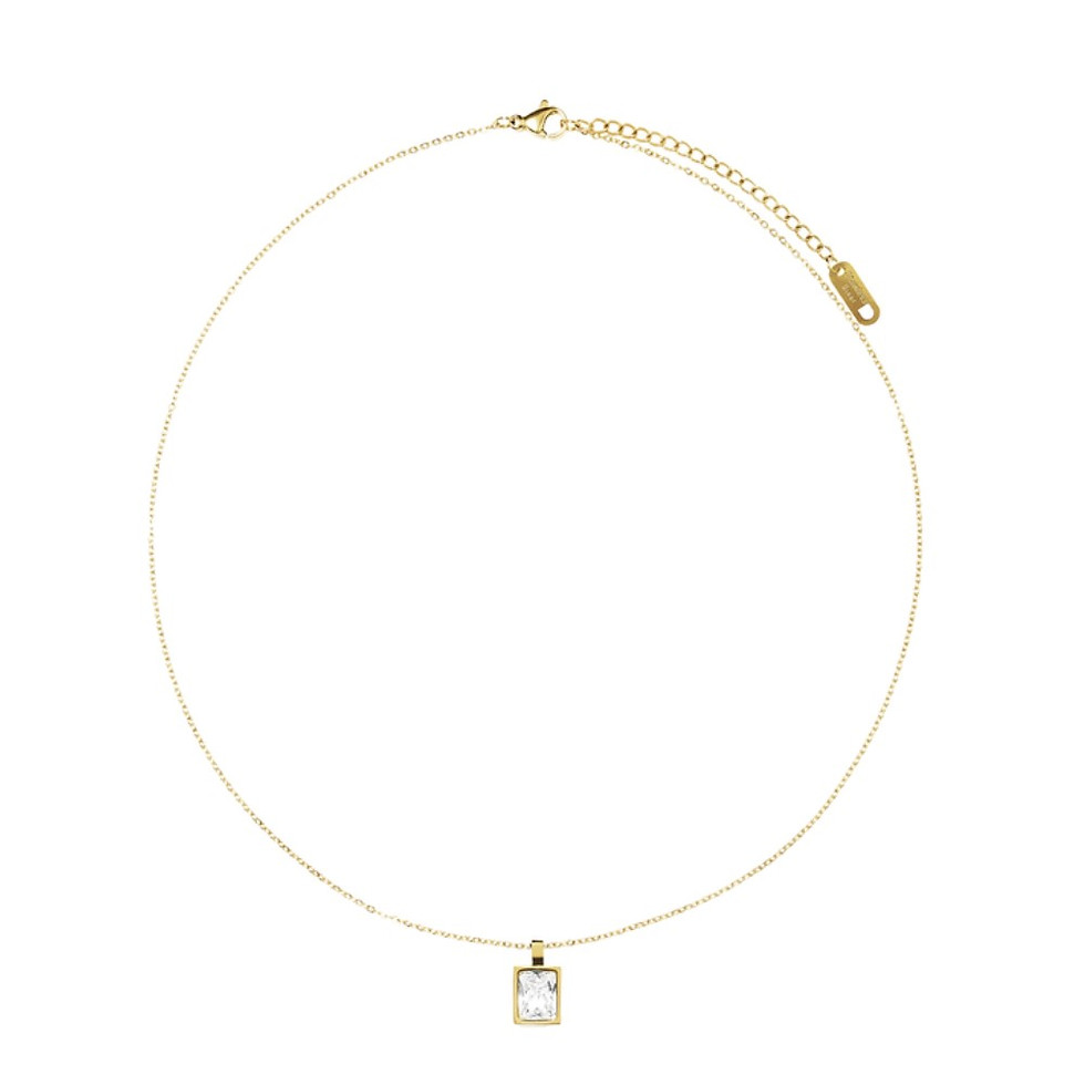 Thumbnail: Baguette Crystal Necklace - White