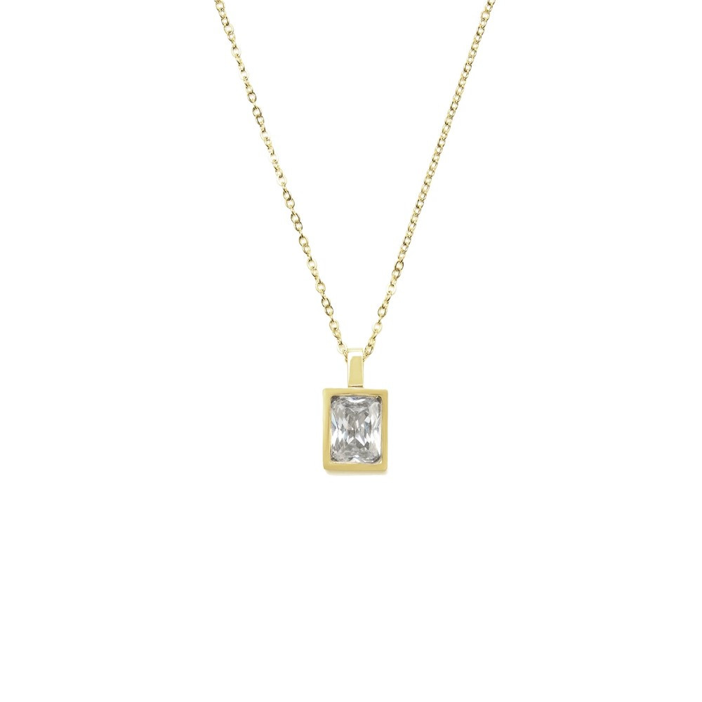 Baguette Crystal Necklace - White