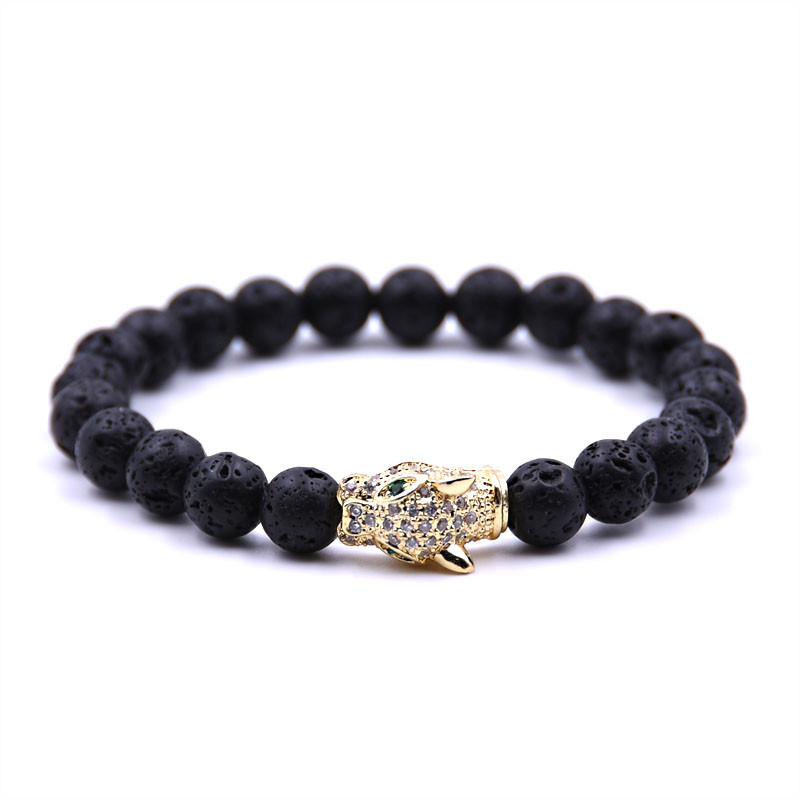 Ornate Crystal Leopard Beaded Bracelet