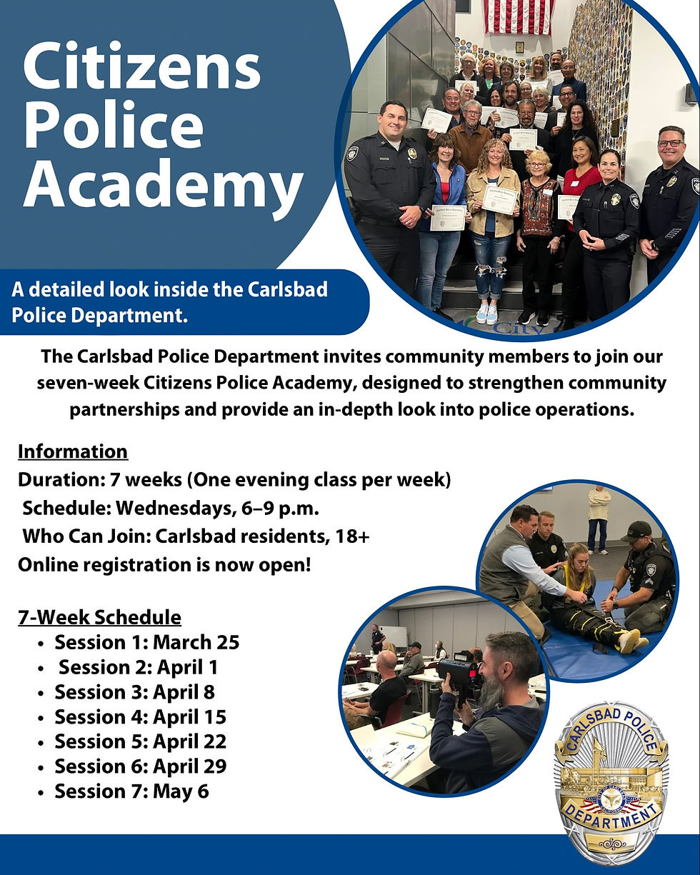 Carlsbad Citizens Police Academy - 7 week course