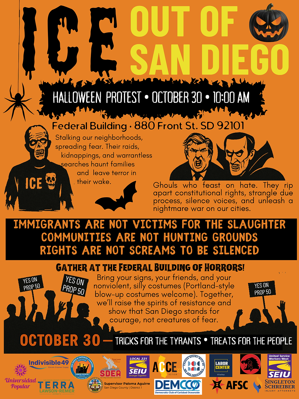 ICE out of San Diego - Halloween Protest