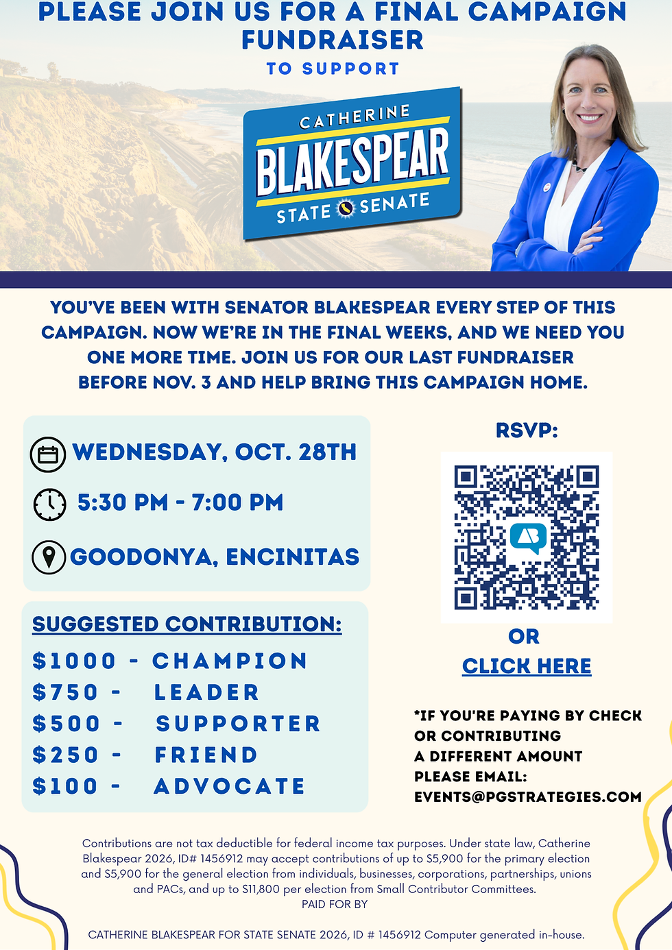 Final Fundraiser For Catherine Blakespear
