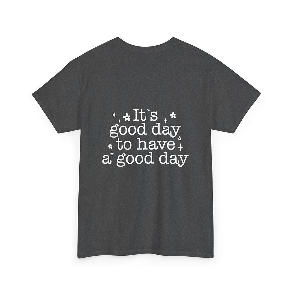 Thumbnail: Men's Heavy Cotton Tee - Positivity & Good Vibes Graphic Tee