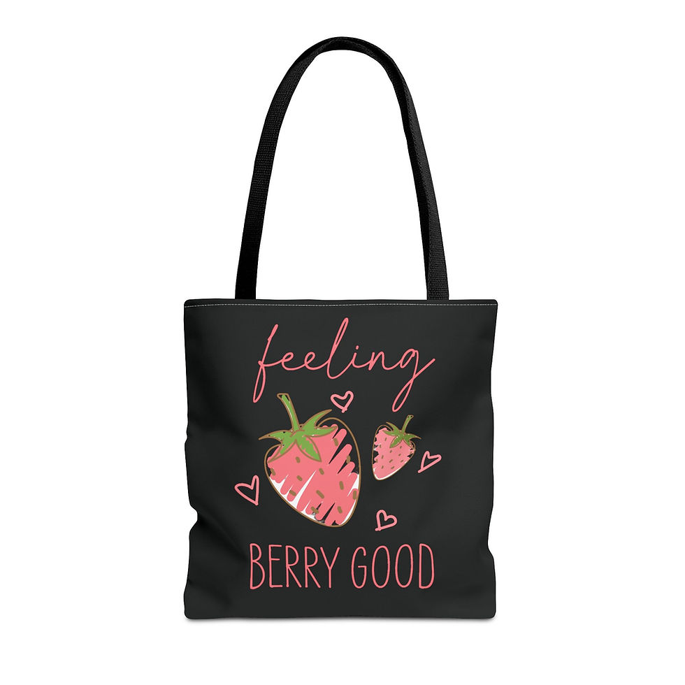 Thumbnail: Feeling Berry Good Tote Bag - Cute Strawberry Design for Everyday Use
