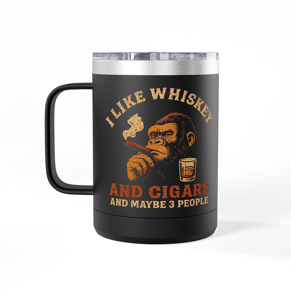 Thumbnail: Whiskey Lover's Stainless Steel Mug - Fun Gift for Chill Vibes