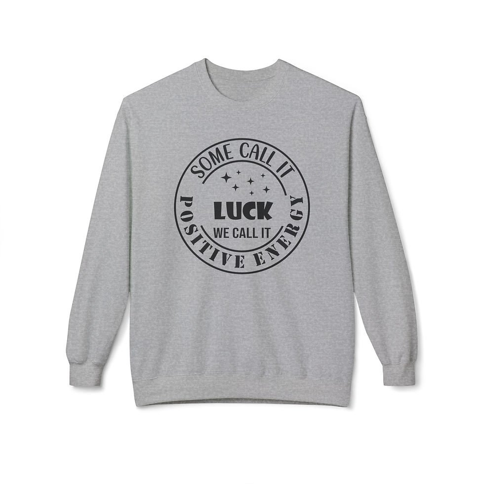 Thumbnail: Men's Midweight Softstyle Fleece Crewneck Sweatshirt - Positive Energy Not Luck