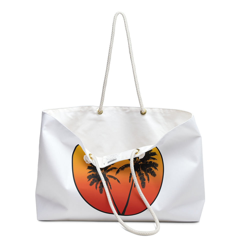 Thumbnail: Hawaii Tropical Weekender & Beach Bag - Graphic Travel Tote Beach Vibes in White