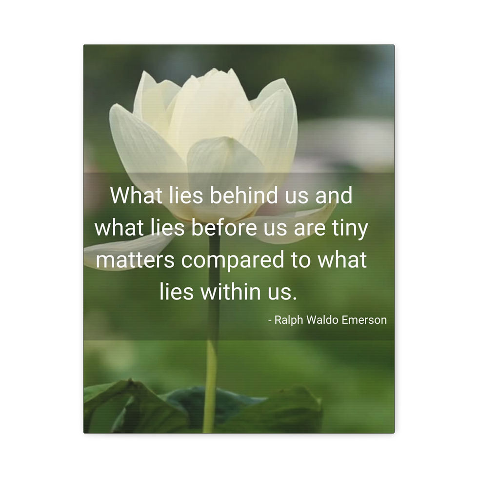 Thumbnail: Vibe Canvas Wall Art— "What lies within us" Emerson Positive Energy Quote 