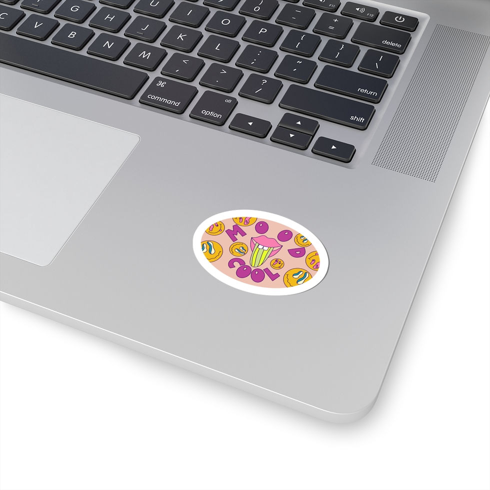 Thumbnail: Cool Mood Kiss-Cut Stickers - Fun Lip Design for Cool Positive Energy Vibes