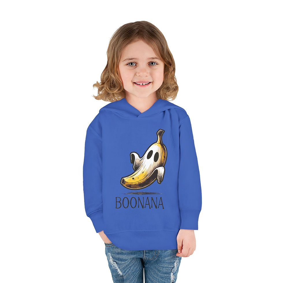 Thumbnail: Cute Toddler BooNana Soft Fleece Pullover Hoodie - Good Halloween Vibes for Kids