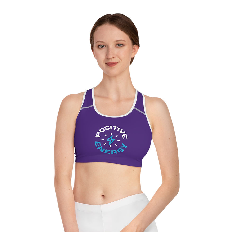 Thumbnail: Positive Energy Sports Bra for Active Women - Workout & Fitness Apparel Purple