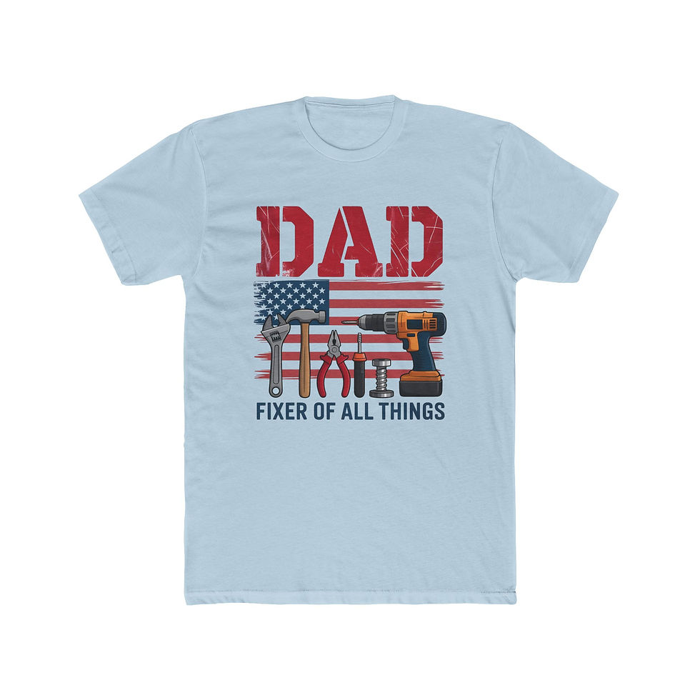 Thumbnail: Patriotic Dad's Fixer Soft Cotton Crew Tee for DIY Dads and Father's Day Gift