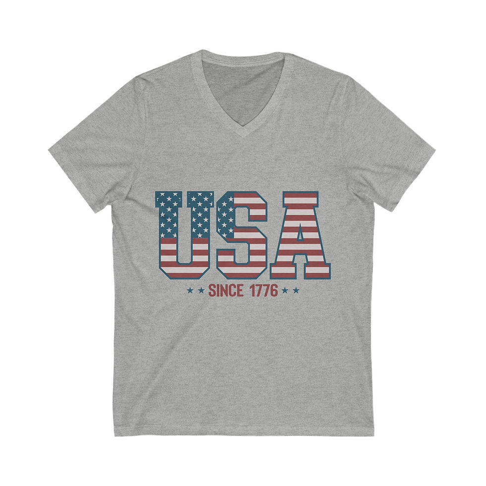 Thumbnail: Women's Patriotic Softstyle V-Neck Tee - USA Since 1776 July 4th Vibes