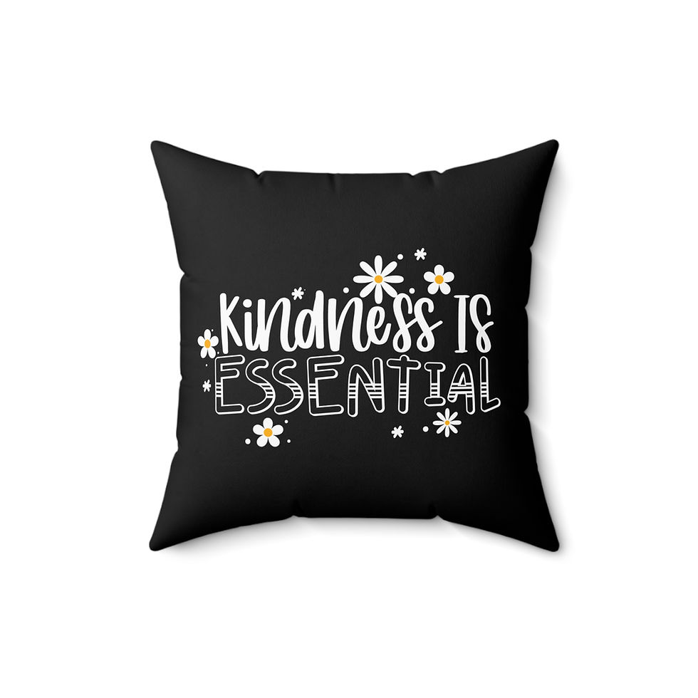 Thumbnail: Kindness is Essential Pillow - Cozy Decorative Square Cushion Good Energy Vibes