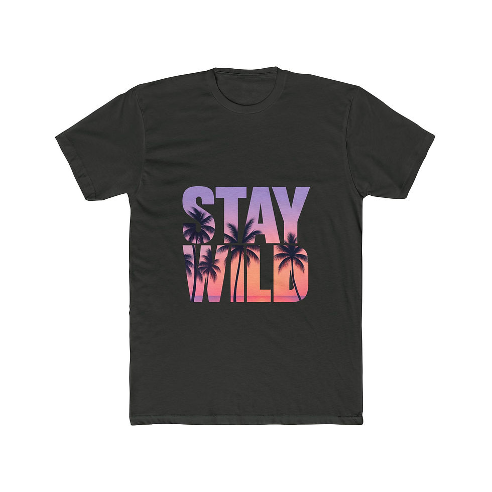 Thumbnail: Stay Wild Women's Soft Cotton Crew Tee - Casual Summer T-shirt for Fun Vibes